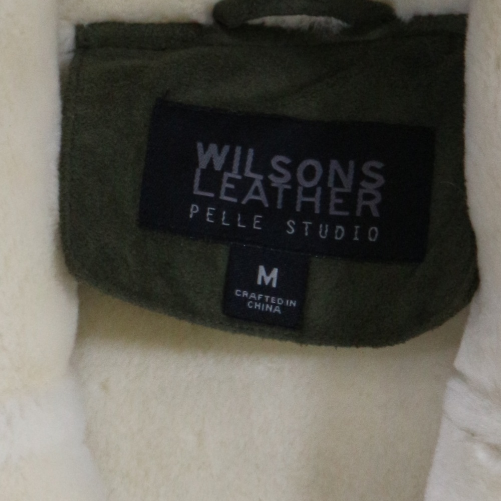 WILSON'S LEATHER Pelle Studio Olive Suede Coat Vtg - Picture 6 of 8